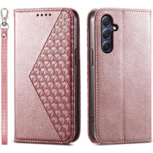 SZY Mall Samsung Galaxy M54 Cüzdan Için Flip Case El Kayışı Standı Günlük Kullanım Eşkenar Dörtgen (Yurt Dışından)