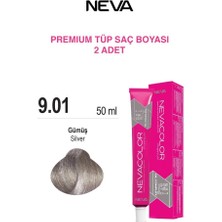 Nevacolor Tüp Saç Boyası 9.01 Gümüş 50ml X2