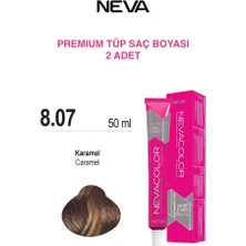 Nevacolor Tüp Saç Boyası 8.07 Karamel 50ml X2