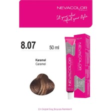 Nevacolor Tüp Saç Boyası 8.07 Karamel 50ml X2