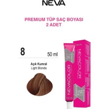 NEVA COLOR Nevacolor Tüp Saç Boyası 8. Açık Kumral 50ml X2