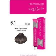 Nevacolor Tüp Saç Boyası 6.1 Küllü Koyu Kumral 50ml X2