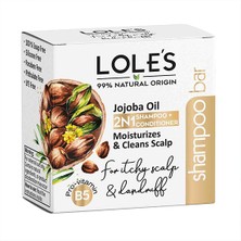 Lole's Katı Şampuan Ve Saç Kremi, Kaşıntılı Ve Kepekli Saç Derisi Için Jojoba Yağı, %99 Doğal, 100g