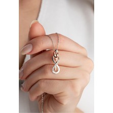 Silvano Jewelry 925 Ayar Gümüş Işıklı Kutuda Sarılan Çift Kolye