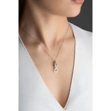 Silvano Jewelry 925 Ayar Gümüş Işıklı Kutuda Sarılan Çift Kolye
