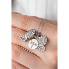 Silvano Jewelry 925 Ayar Gümüş Açılabilen Isimli Kelebek Kolye