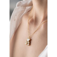 Silvano Jewelry 925 Ayar Gümüş Sedefli Ayıcık Kolye