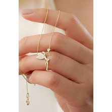Silvano Jewelry 925 Ayar Gümüş Gold Peri Kolye