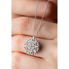 Silvano Jewelry 925 Ayar Dönen Çiçek Gümüş Kolye
