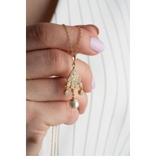 Silvano Jewelry 925 Ayar Sallantılı Incili Gümüş Kolye