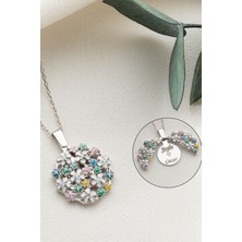 Silvano Jewelry 925 Ayar Açılabilen Isimli Çiçek Buketi Gümüş Kolye