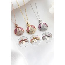Silvano Jewelry 925 Ayar Gümüş Zirkon Taşlı Isimli Açılan Uğur Böceği Kolye