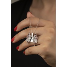 Silvano Jewelry 925 Ayar Gümüş Açılabilen Kelebek Kolye