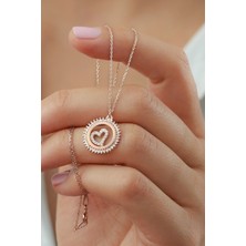 Silvano Jewelry 925 Ayar Gümüş Kalpli Halka Kolye