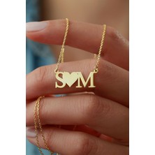 Silvano Jewelry 925 Ayar Gümüş Harfli Kalp Kolye