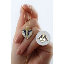 Silvano Jewelry 925 Ayar Gümüş Mineli Mavi Kanatlı Kolye