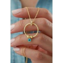 Silvano Jewelry 925 Ayar Gümüş Nazarlı Dorika Halka Kolye