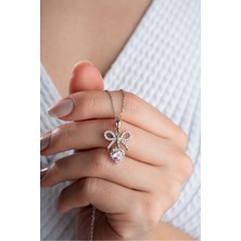 Silvano Jewelry 925 Ayar Gümüş Fiyonklu Kalp Kolye