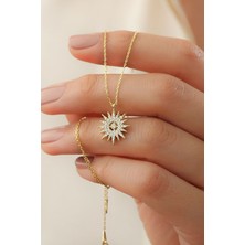 Silvano Jewelry 925 Ayar Gümüş Yıldızlı Güneş Kolye