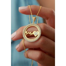 Silvano Jewelry 925 Ayar Gümüş Harfli Kalp Ritim Kolye
