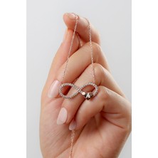 Silvano Jewelry 925 Ayar Gümüş Sonsuzluk Minik Kalpli Harf Kolye