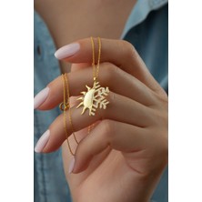 Silvano Jewelry 925 Ayar Gümüş Gold Güneşli Kartanesi Kolye