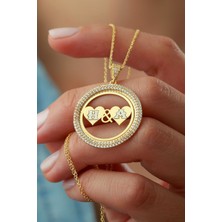 Silvano Jewelry 925 Ayar Gümüş Kalpli Taşlı Halka Kolye