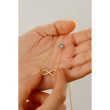 Silvano Jewelry 925 Ayar Gümüş Nazarlı Sonsuzluk Kolye