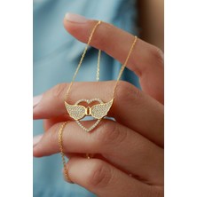 Silvano Jewelry 925 Ayar Gümüş Kanatlı Kalp Kolye