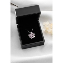 Silvano Jewelry 925 Ayar Gümüş Nergis Çiçeği Kolye Işıklı Kutuda Kadınlar İçin Şık Tasarım