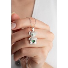Silvano Jewelry 925 Ayar Gümüş Zirkon Taşlı Ayıcık Kolye