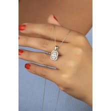 Silvano Jewelry 925 Ayar Gümüş Baget Taşlı Kolye