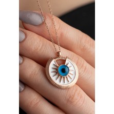 Silvano Jewelry 925 Ayar Gümüş Nazar Gözlü Pusula Kolye
