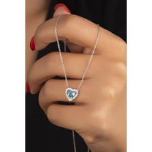 Silvano Jewelry 925 Ayar Taşlı Kalp Gümüş Kolye
