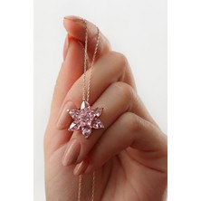 Silvano Jewelry 925 Ayar Gümüş Toz Pembe Renkli Lotus Kolye