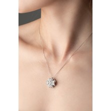 Silvano Jewelry 925 Ayar Dönen Dört Yapraklı Yonca Gümüş Kolye