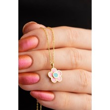 Silvano Jewelry 925 Ayar Gümüş Mineli Çiçek Kolye