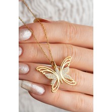 Silvano Jewelry 925 Ayar Gümüş Kelebek Kolye