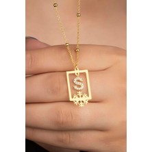 Silvano Jewelry 925 Ayar Gümüş Kartaneli Harf Kolye