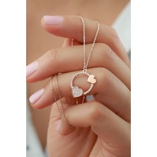 Silvano Jewelry 925 Ayar Gümüş Kalpli Halka Kolye