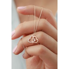 Silvano Jewelry 925 Ayar Gümüş Çifte Kalp Kolye
