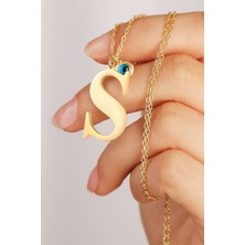 Silvano Jewelry 925 Ayar Gümüş Göz Nazarlı Harf Kolye