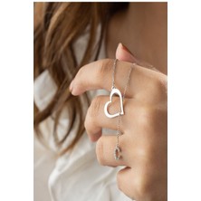 Silvano Jewelry 925 Ayar Gümüş Kişiye Özel Harfli Kalp Kolye