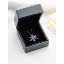 Silvano Jewelry 925 Ayar Gümüş Mor Renkli Lotus Kolye