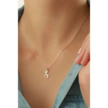 Silvano Jewelry 925 Ayar Gümüş Kalpli Harf Kolye