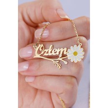Silvano Jewelry 925 Ayar Gümüş Kişiye Özel Isimli Papatya Kolye