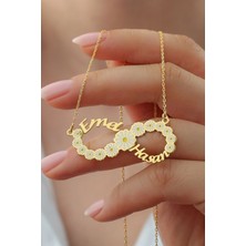 Silvano Jewelry 925 Ayar Gümüş Isimli Papatyalı Sonsuzluk Kolye
