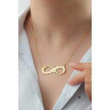 Silvano Jewelry 925 Ayar Gümüş Isimli Papatyalı Sonsuzluk Kolye