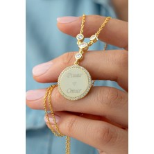 Silvano Jewelry 925 Ayar Gümüş Isimli Taşlı Plaka Kolye