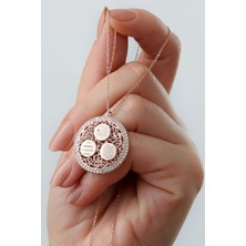 Silvano Jewelry 925 Ayar Gümüş Üçlü Dualı Taşlı Kolye